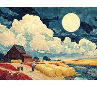 Diamond Art Landscape, Farm Diamond Painting Kits Adults, 5D Round Full Drill Painting by Numbers for Adults, DIY Crystal Art Crafts Pictures Embroidery Kit for Home Decor, Gifts 40X50cm -hcw2509FI