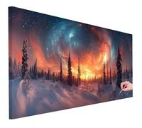 Diamond Art Landscape Large 5D Diamond Painting Kits for Adults, Full Drill Aurora Crystal Art Kits, DIY Gem Arts and Crafts for Adults Beginners Dimond Paintings, Decor Gifts for Women 150x60cm I-25