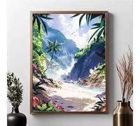 Diamond Art Landscape, Ocean Diamond Art Kits Adults Large 24x32in, 5D Dimond Painting with Round Full Drill, Adults DIY Crystal and Crafts Kits Embroidery Pictures for Home Wall Decor JPF M-E