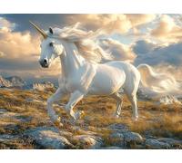 Diamond Art Landscape, Unicorn Diamond Painting Kits Adults, 5D Round Full Drill Painting by Numbers for Adults, DIY Crystal Art Crafts Pictures Embroidery Kit for Home Decor (8x12in) -hcw2509S2