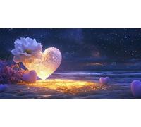 Diamond Art Large/5D Diamond Painting Kits for Adults Love Full Drill Round Dots Sequin Art Diamond Flower DIY Kits Pictures for Wall Decor Home Office Decoration （12x24in） Without Frame J0K-427