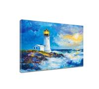 Diamond Art Lighthouse Diamond Painting Ocean 30 x 40 cm Large Crystal Art Kits, 5D DIY Full Drill Rhinestone Embroidery Craft Kits for Adults UK, Mosaic Canvas Painting Pictures for Home Decor N6-86