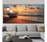 Diamond Art Like Diamond Painting Kits for Adults Beach 5D DIY Full Drill Gem Art Crystal Picture Kits for Beginners Rhinestone Embroidery Cross Stitch Painting for Kids, Decor Gifts 80x160cm z315f