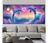 Diamond Art Like Large Diamond Painting 40x80cm Gem Crystal Art Kits for Adults Dolphin Paint by Numbers for Kids DIY 5D Rhinestone Embroidery Cross Stitch Mosaic Crafts Picture for Decor Gifts z377f