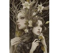 Diamond Art Lily Diamond Painting 100x135cm Woman Square Full Drill Crystal Art Kits 5D DIY Canvas Sequin Arts and Crafts for Adults Accessories Paint by Numbers Beginner and Kids for Wall Decor S-23