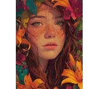 Diamond Art Lily Diamond Painting 60x80cm Woman Square Full Drill Crystal Art Kits 5D DIY Canvas Sequin Arts and Crafts for Adults Accessories Paint by Numbers Beginner and Kids for Wall Decor S-379