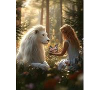 Diamond Art Lion, Butterfly Diamond Painting Kits for Beginner, 5D DIY Round Dimond Art Kits for Adults, Crystal Arts Crafts Pictures Cross Embroidery Kit for Home Room Wall Decor 40x52inch, Model350