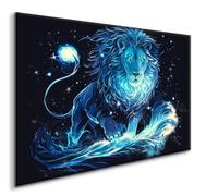 Diamond Art Lion Diamond Painting crafts for adults, Crystal Arts Blue Diamonds Art Accessories Kits, 5D DIY Dimond Painting for Adults Women, Gem arts paintin for Home Wall Paintings Decor 20x30CM