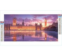 Diamond Art London Diamond Painting Big Ben Crystal Art Kits for Adults, 5D DIY Cross Stitch Canvas Embroidery with Full Accessories Mosaic Crafts Pictures, Home Decor, Gifts for Women 90x180cm G1-502
