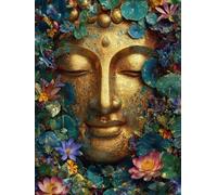Diamond Art Lotus Diamond Painting 20x30cm Religion Square Full Drill Crystal Art Kits 5D DIY Canvas Sequin Arts and Crafts for Adults Accessories Paint by Numbers for Wall Decor Gifts for Women S-743