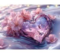 Diamond Art Love Diamond Painting Peach Blossom Crystal Art Kits for Adults, 5D Round Full Drill Dimond Painting Kits for Adults Beginner, Mosaic Making Gem Arts for Home Wall Decor 80x105cm K9-1268