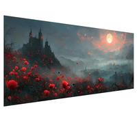 Diamond Art Moon, 130x50cm Large Diamond Painting Kit, 5D DIY Castle Dimond Painting Kits for Adults, Rhinestones Dimond Art Supplies for Adults, Crystal Arts Kits for Room Christmas Decor Gifts K-29