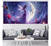 Diamond Art Moon Diamond Painting Kits Adults Fairy,DIY 5D Rhinestone Crystal Mosaic Digital Painting Cross Stitch Crystal Embroidery Canvas Art Kits Children Beginner,Gifts for Women 32x64in CN-1116
