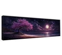 Diamond Art Moon Diamond Painting Night View Dimond Art Kits Adults, DIY Full Square Drill Crystal Rhinestone Gem Arts Crafts for Beginners, Embroidery Cross Stitch Kits for Adults 120x40cm 0R-603