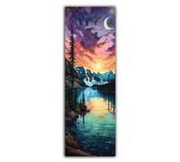 Diamond Art Moon Diamond Painting Snow Mountain Dimond Art Kits Adults, DIY Full Square Drill Crystal Rhinestone Gem Arts Crafts for Beginners, Embroidery Cross Stitch Kits for Adults 120x40cm 0R-1076