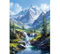 Diamond Art Mountain Diamond Painting Landscape Crystal Art Kits for Adults, DIY 5D Full Drill Cross Stitch Arts Crafts Pictures, Embroidery Kit for Kids, Home Wall Decor, Gifts for Men 20x30cm G-1407