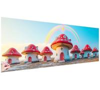 Diamond Art Mushroom 90x30cm Large Diamond Painting Cabin 5D Crystal Art Kits Crafts for Adults Beginners DIY Full Drill Dimond Painting Picture Gem Embroidery Kit for Rome Decor Gifts for Women S-93