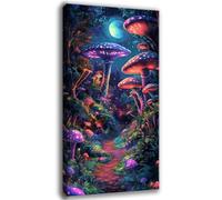 Diamond Art Mushrooms (4), 5D Diamond Painting Forest Paint by Numbers for Adults, DIY Full Round Drill Crystal Cross Stitch Kits for Adults Beginners, Arts and Crafts for Room Decor 10x20 inch 0C-403