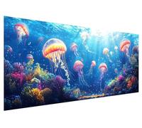 Diamond Art Ocean, 100x40cm Large Diamond Painting Kit, 5D DIY Jellyfish Dimond Painting Kits for Adults, Rhinestones Dimond Art Supplies for Adults, Crystal Arts Kits for Room Christmas Decor G-71