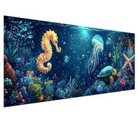 Diamond Art Ocean, 130x50cm Large Diamond Painting Kit, 5D DIY Jellyfish Dimond Painting Kits for Adults, Rhinestones Dimond Art Supplies for Adults, Crystal Arts Kits for Room Christmas Decor F-66
