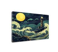 Diamond Art Ocean Diamond Painting Lighthouse 30 x 40 cm Large Crystal Art Kits, 5D DIY Full Drill Rhinestone Embroidery Craft Kits for Adults UK, Mosaic Canvas Painting Pictures for Home Decor N6-169