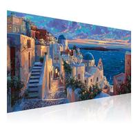 Diamond Art Ocean, DIY 5D Diamond Painting AegeanSea Crystal Art 50x100cm Full Drill Gem Embroidery Cross Stitch for Adults & Kids Handicraft Hobbies, Mosaic Canvas Paintings for Room Decor 2Z-741