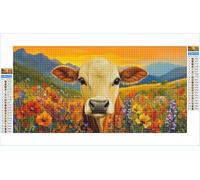 Diamond Art Ox Diamond Painting Flowers Crystal Art Kits for Adults, 5D DIY Cross Stitch Canvas Embroidery with Full Accessories Mosaic Crafts Pictures for Home Decor, Gifts for Women 40x80cm G1-652