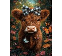 Diamond Art Ox, Square Diamond Paintings Animal, 5D Full Drill Crystal Art Kits for Adults, DIY Cross Stitch Embroidery Gem Adults Craft Painting Kits, for Home Wall Christmas Decor Gifts 40x50cm L-54