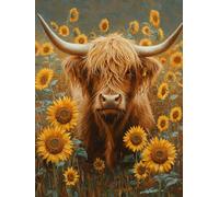 Diamond Art Ox, Square Diamond Paintings Sunflower, 5D Full Drill Crystal Art Kits for Adults, DIY Cross Stitch Embroidery Gem Adults Craft Painting Kits, for Home Wall Christmas Decor 40x50cm L-52