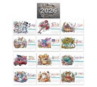 Diamond Art Painting Calendar 2026 Christmas Decorations, Standing Desk Calendar Diy Diamond Art Kit for Adults Kids,3D Christmas Calendar Ornament for Home Office