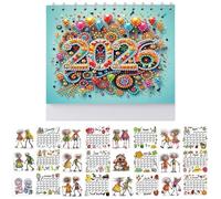 Diamond Art Painting Calendar 2026 Christmas Decorations, Standing Desk Calendar Diy Diamond Art Kit for Adults Kids,3D Christmas Calendar Ornament for Home Office