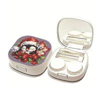 Diamond Art Painting Contact Lens Case, Diamond Art Hard Travel Contact Lenses Box Holder Container with Tweezers, Remover Tool Stick for Daily Outdoor-09-Christmas