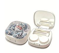 Diamond Art Painting Contact Lens Case, Diamond Art Hard Travel Contact Lenses Box Holder Container with Tweezers, Remover Tool Stick for Daily Outdoor-02-Christmas