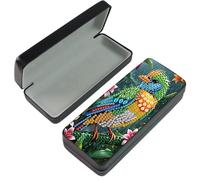 Diamond Art Painting Glasses Case, Portable DIY Leather Diamond Art Glasses Storage Box Sunglass Case with Soft Velvet lining-02-Bird