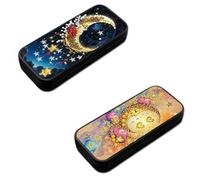 Diamond Art Painting Glasses Case, Portable DIY PU Leather Diamond Art Glasses Storage Box Sunglass Case with Soft Velvet lining-2PCS-A