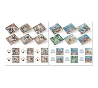 Diamond Art Painting Greeting Cards with Envelopes, Creative Folding Diamond Art Birthday Blessing Cards for Friends, Family-2PCS-A