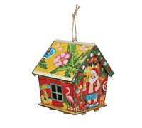 Diamond Art Painting Kit Christmas House Ornament, 5D Diamond Art Christmas Trees Hanging Ornament Window Hanging Kits-02-Christmas