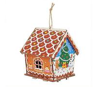 Diamond Art Painting Kit Christmas House Ornament, 5D Diamond Art Christmas Trees Hanging Ornament Window Hanging Kits-03-Christmas