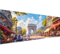 Diamond Art Painting Kits, 5D Paris Diamond Art Kits, Full Drill Diamond Painting Arts and Crafts for Adults, Large Landscape Diamond Painting Kits for Adults, Gifts and Home Wall Art Decor 100x40cm