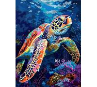 Diamond Art Painting Kits Adults Colorful 5D Crystal Art Full Accessories DIY Gem Sequin Canvas Dimond Painting Kits Sea Turtle Mosaic Crafts for Adults for Halloween Decorations Gift 32x44inch S-27