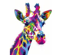 Diamond Art Painting Kits Adults Colorful 5D Crystal Art Full Accessories DIY Gem Sequin Canvas Dimond Painting Kits Giraffe Mosaic Crafts for Adults for Halloween Decorations Gift 18x24inch S-58