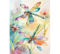 Diamond Art Painting Kits Adults Dragonfly 5D Crystal Art Full Accessories DIY Gem Sequin Canvas Dimond Painting Kits Flower Mosaic Crafts for Adults for Halloween Decorations Gift 16x20inch S-454