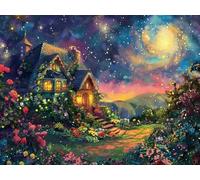 Diamond Art Painting Kits Adults Dreamy 5D Crystal Art Full Accessories DIY Gem Sequin Canvas Dimond Painting Kits Cottage Mosaic Crafts for Adults for Halloween Decorations Gift 36x48inch S-724
