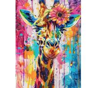 Diamond Art Painting Kits Adults Flower 5D Crystal Art Full Accessories DIY Gem Sequin Canvas Dimond Painting Kits Giraffe Mosaic Embroidery Crafts for Adults for Halloween Decorations 8x12inch S-280