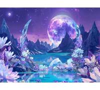 Diamond Art Painting Kits Adults Moon 5D Crystal Art Full Accessories DIY Gem Sequin Canvas Dimond Painting Kits Mountain Mosaic Embroidery Crafts for Adults for Halloween Decorations 16x20inch S-777