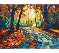 Diamond Art Painting Kits Adults Path 5D Crystal Art Full Accessories DIY Gem Sequin Canvas Dimond Painting Kits Woods Mosaic Cross Stitch Crafts for Adults for Home Wall Decor Gift 32x44inch S-765