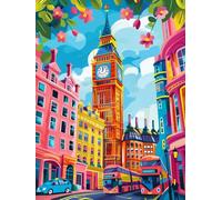 Diamond Art Painting Kits color London Diamond Painting Kits for Adults Beginners And Kids, 5D DIY Crystal Art Cross Stitch Crafts, Mosaic Kits for Adults Home Wall Decor, Unique Gifts 16x22in 0b-43