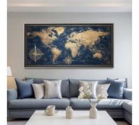 Diamond Art Painting Kits for Adults 100x40cm, 5D Large Diamond Painting World Map Full Round Drill Gem Art Retro Crystal Cross Stitch Arts Crafts Paint by Numbers for Home Wall Decor Gifts -LR715