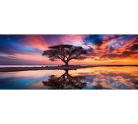 Diamond Art Painting Kits for Adults 100x50cm, 5D Large Diamond Painting Tree Of Life Full Round Drill Gem Art Twilight Landscape Crystal Cross Stitch Paint by Numbers for Home Wall Decor -LR515