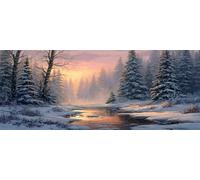 Diamond Art Painting Kits for Adults 160x80cm, 5D Large Diamond Painting Winter Forest Full Round Drill Gem Art Landscape Crystal Cross Stitch Paint by Numbers for Home Wall Decor Gifts -LR567